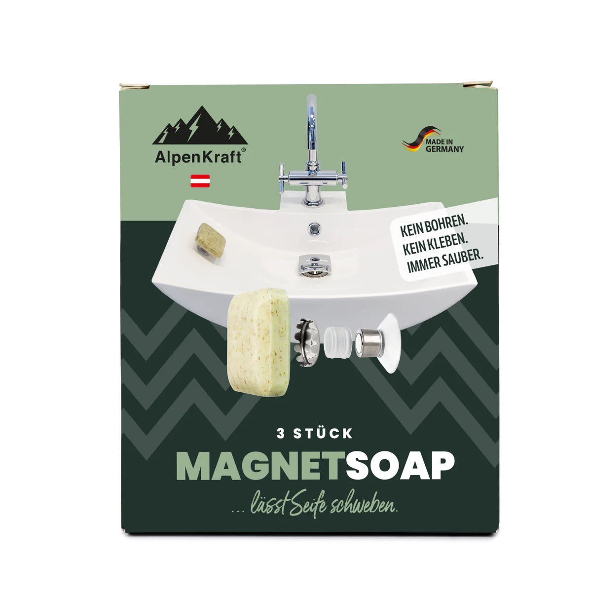AlpenKraft® Magnetsoap Seifenhalter 3er-Set AlpenKraft Schweiz